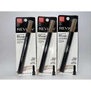 LOT OF 3 REVLON COLORSTAY BROW MOUSSE 404‎ DARK BROWN 0.07oz EACH NIP